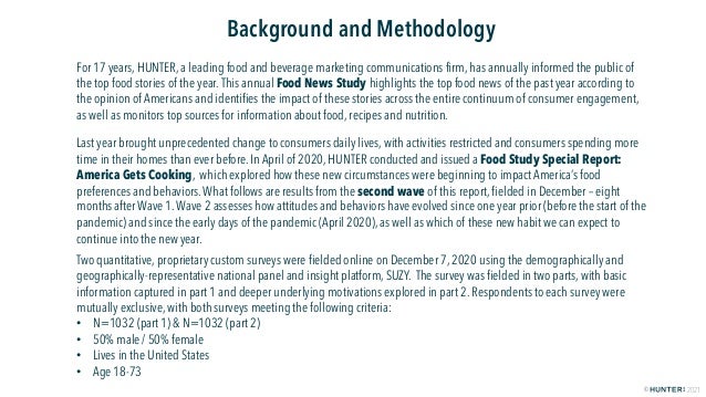 HUNTER: Food Study Special Report Wave Two - America Keeps On Cooking Slide 2