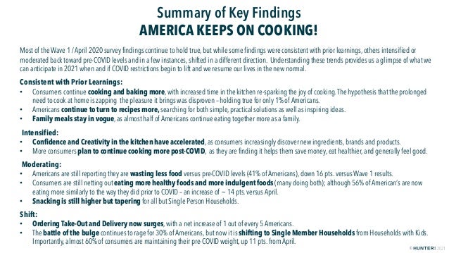 HUNTER: Food Study Special Report Wave Two - America Keeps On Cooking Slide 3