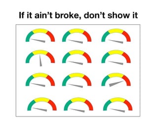If it ain’t broke, don’t show it
 