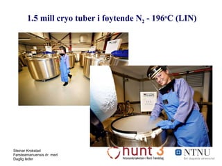 1.5 mill cryo tuber i føytende N 2  - 196 o C (LIN) 
