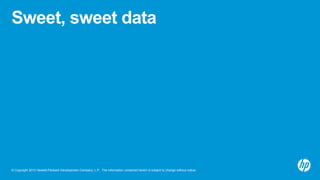 © Copyright 2013 Hewlett-Packard Development Company, L.P. The information contained herein is subject to change without notice.
Sweet, sweet data
 
