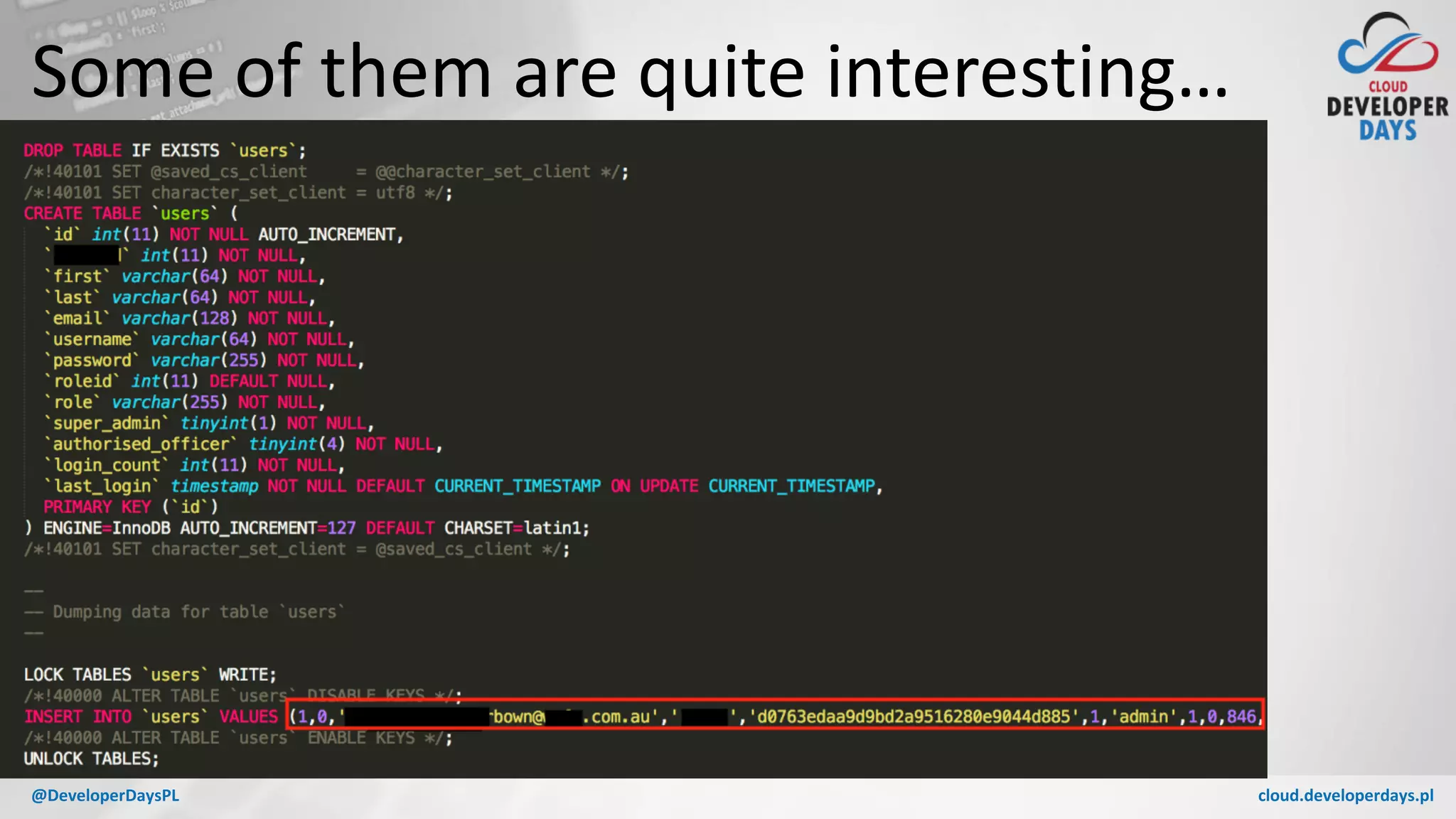 cloud.developerdays.pl@DeveloperDaysPL
Some of them are quite interesting…
 