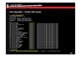 TDL3 Rootkit – ATAPI IRP hooks




                                 24
 