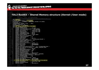 TDL3 Rootkit – Shared Memory structure (Kernel-/User mode)




                                                         27
 