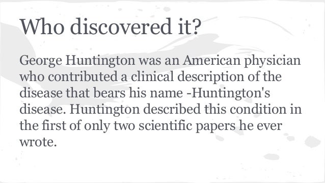 huntingtons chorea essay View essay - huntington's essay from biol 1010 at utah state university huntingtons disease huntingtons disease is classified as a brain disorder because it causes a progressive degeneration of. huntingtons chorea essay View essay - huntington's essay from biol 1010 at utah state university huntingtons disease huntingtons disease is classified as a brain disorder because it causes a progressive degeneration of.