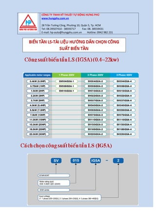 CÔNG TY TNHH KỸ THUẬT TỰ ĐỘNG HƯNG PHÚ
www.hungphu.com.vn
28 Trần Tướng Công, Phường 10, Quận 5, Tp. HCM
Tel: 08.39507410 - 38593717 Fax: 08. 38559431
E-mail: hp-auto@hungphu.com.vn Hotline: 0942 982 231
 