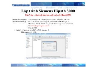 Lập trình Siemens Hipath 3000
Tính Năng : Lập trình khai báo xuất cước cho Hipath 3550
- Đặc điểm tính năng : - Tạo đường dẫn để xuất tín hiệu cuộc gọi ra phần mềm tính cước
- Các bước chuẩn bị : - Đầu tiên các bạn cần setup phần mềm HiPath 3000 Manager E
- Phần mềm HiPath 3000 Manager E (đĩa kèm theo), có thể download
tại : www.thegioitongdai.com.vn
- Dây cáp V24
 Bước 1 : Chạy phần mềm HiPath 3000 Manager E
- Nhập password : 31994
 