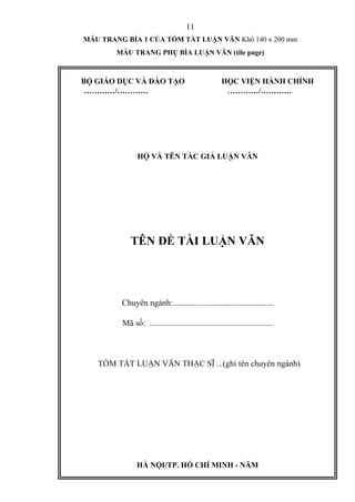 Huong dan quy cach trinh bay luan van | DOC