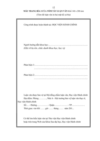 Huong dan quy cach trinh bay luan van | DOC