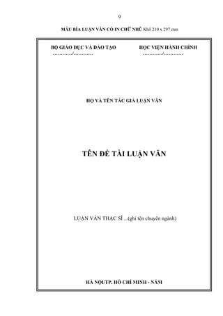 Huong dan quy cach trinh bay luan van | DOC