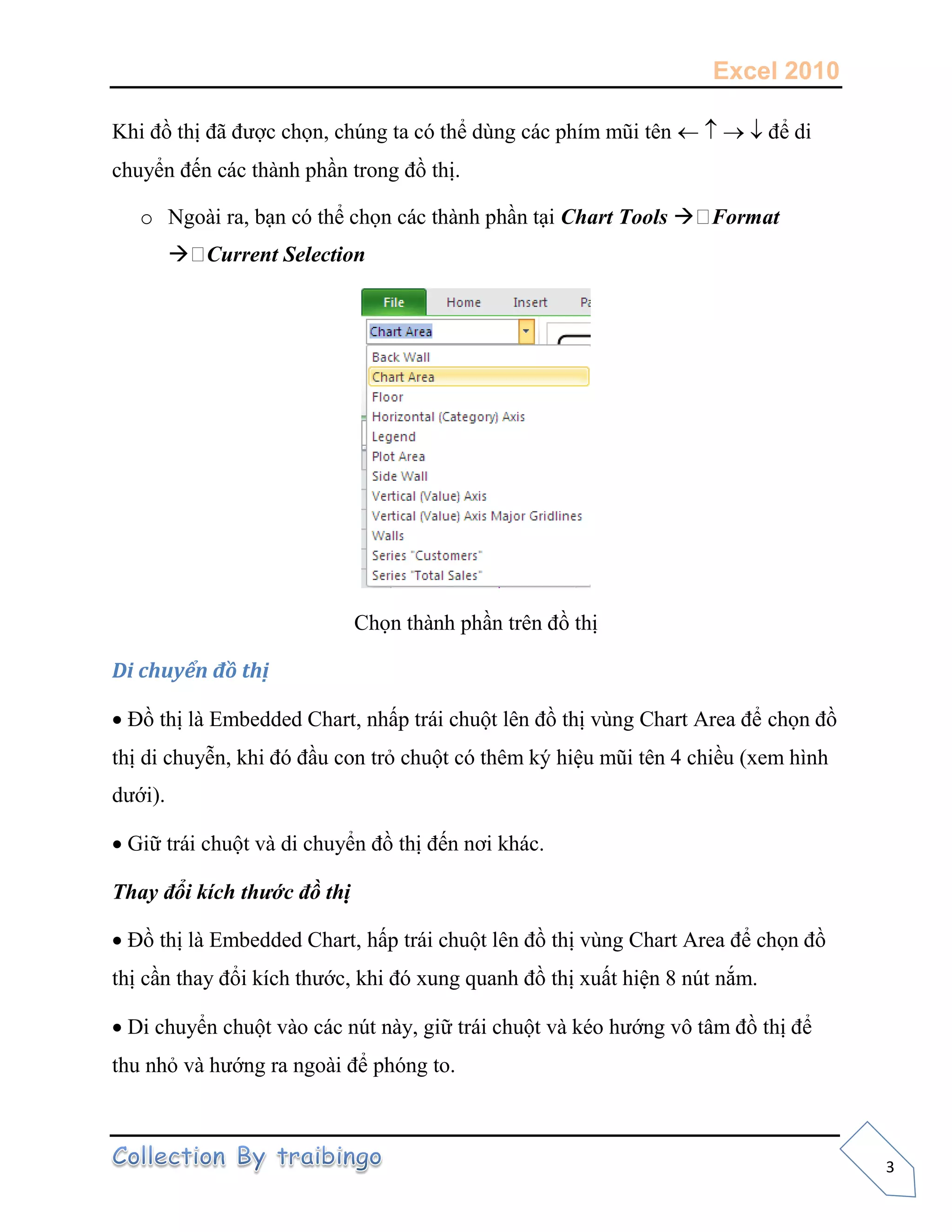 Excel 2010
3

o Chart Tools  Format
 Current Selection
C
Di chuyể


h i h hư ồ hị


 