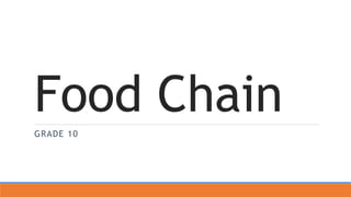 Food Chain
GRADE 10
 