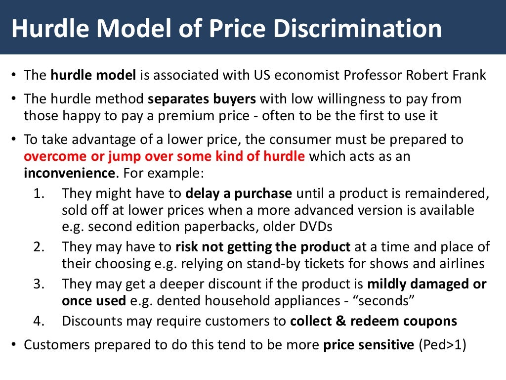 Hurdle Model of Price Discrimination