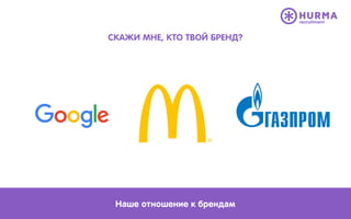 СКАЖИ МНЕ, КТО ТВОЙ БРЕНД?
Наше отношение к брендам
 