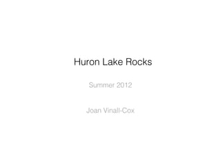 Huron Lake Rocks

   Summer 2012


  Joan Vinall-Cox
 
