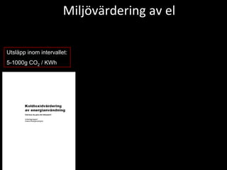 Miljövärdering av el

Utsläpp inom intervallet:
5-1000g CO2 / KWh
 