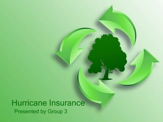 Hurricane Insurance
Presented by Group 3
 