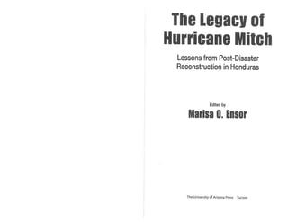 Hurricane Mitch - Root Causes   Responses To The Disaster