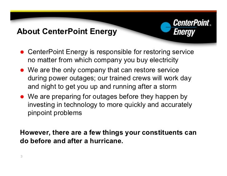 CenterPoint Energy Preparing for a Hurricane and its Aftermath