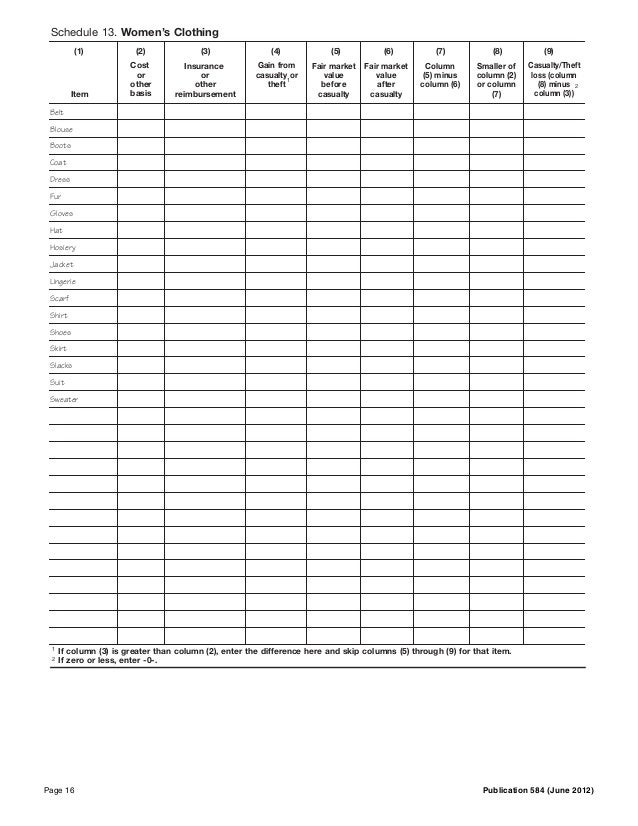 Printables Deduction Worksheet hurricane sandy loss deduction worksheet taxes 16