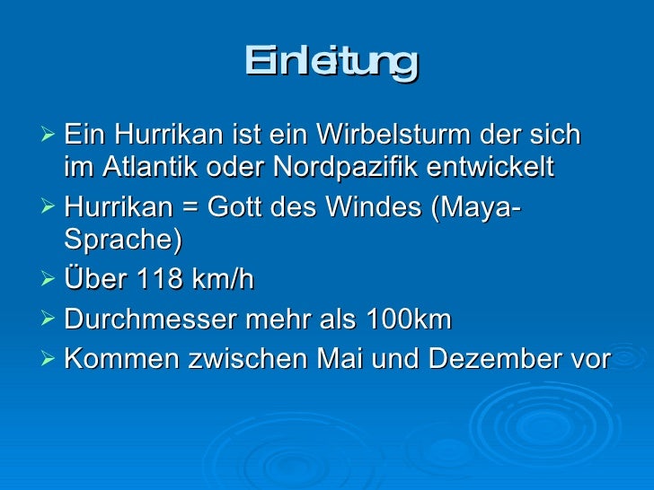Hurrikans und Tornados