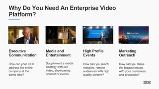 Why Do You Need An Enterprise Video
Platform?
How can your CEO
address the entire
company at the
same time?
Executive
Comm...
