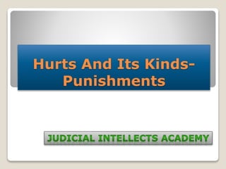 Hurts And Its Kinds-
Punishments
 