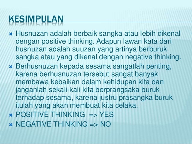 Husnuzan Kepada Sesama Akidah Akhlak