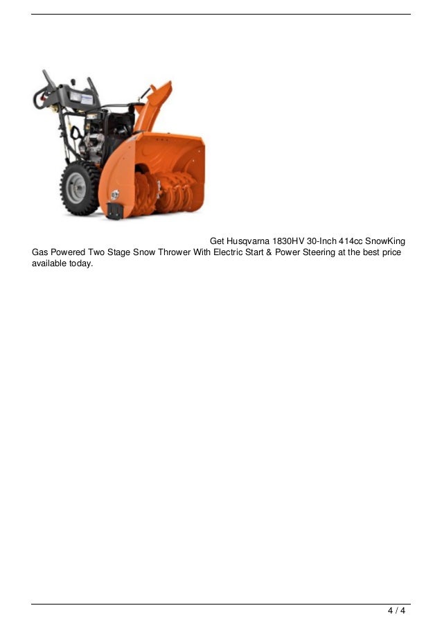Husqvarna 1830HV SnowKing Gas Powered Two Stage Snow Thrower Review