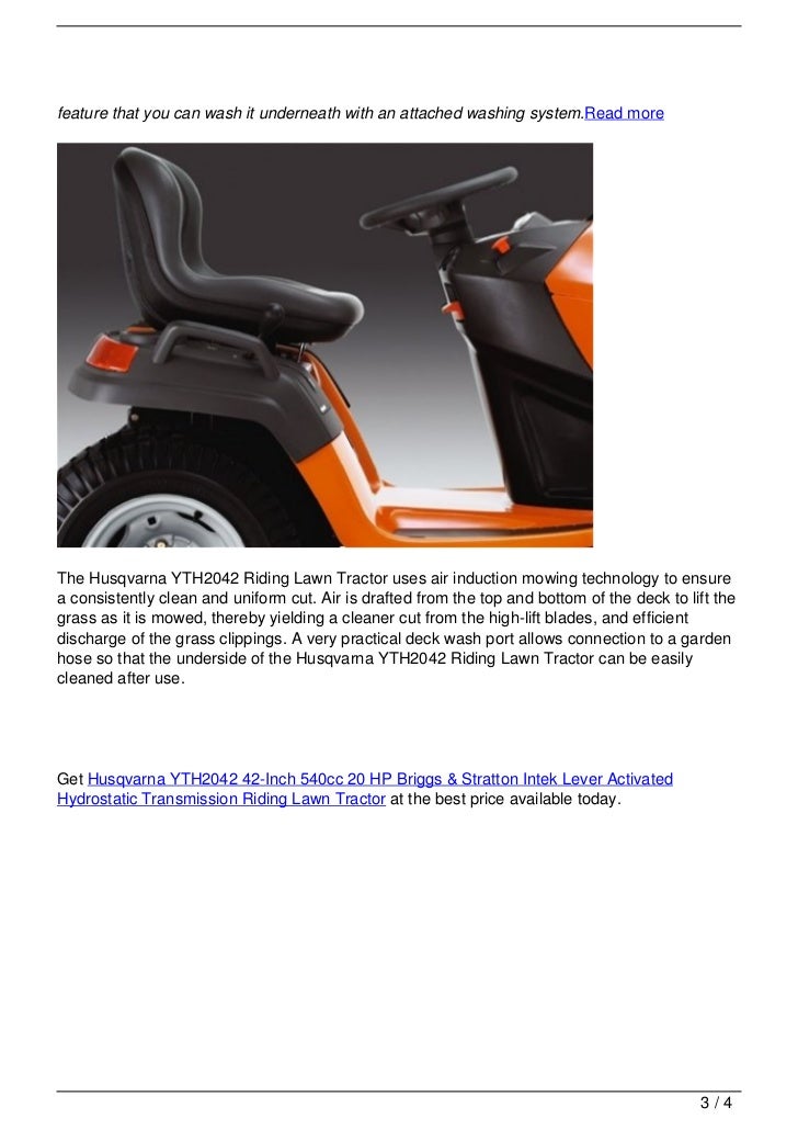 Husqvarna YTH2042 20 HP Briggs and Stratton Riding Lawn Tractor Review
