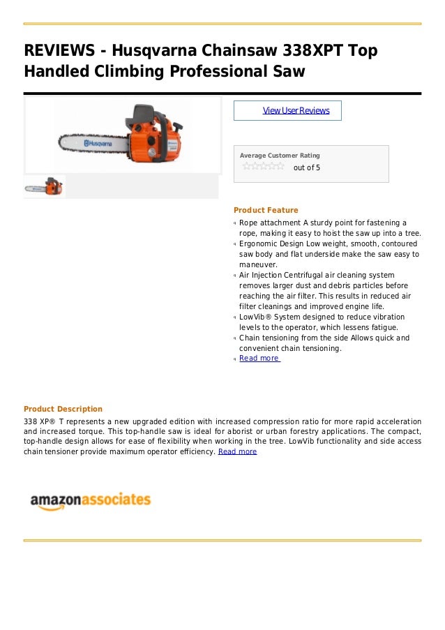 Husqvarna chainsaw 338 xpt top handled climbing professional saw