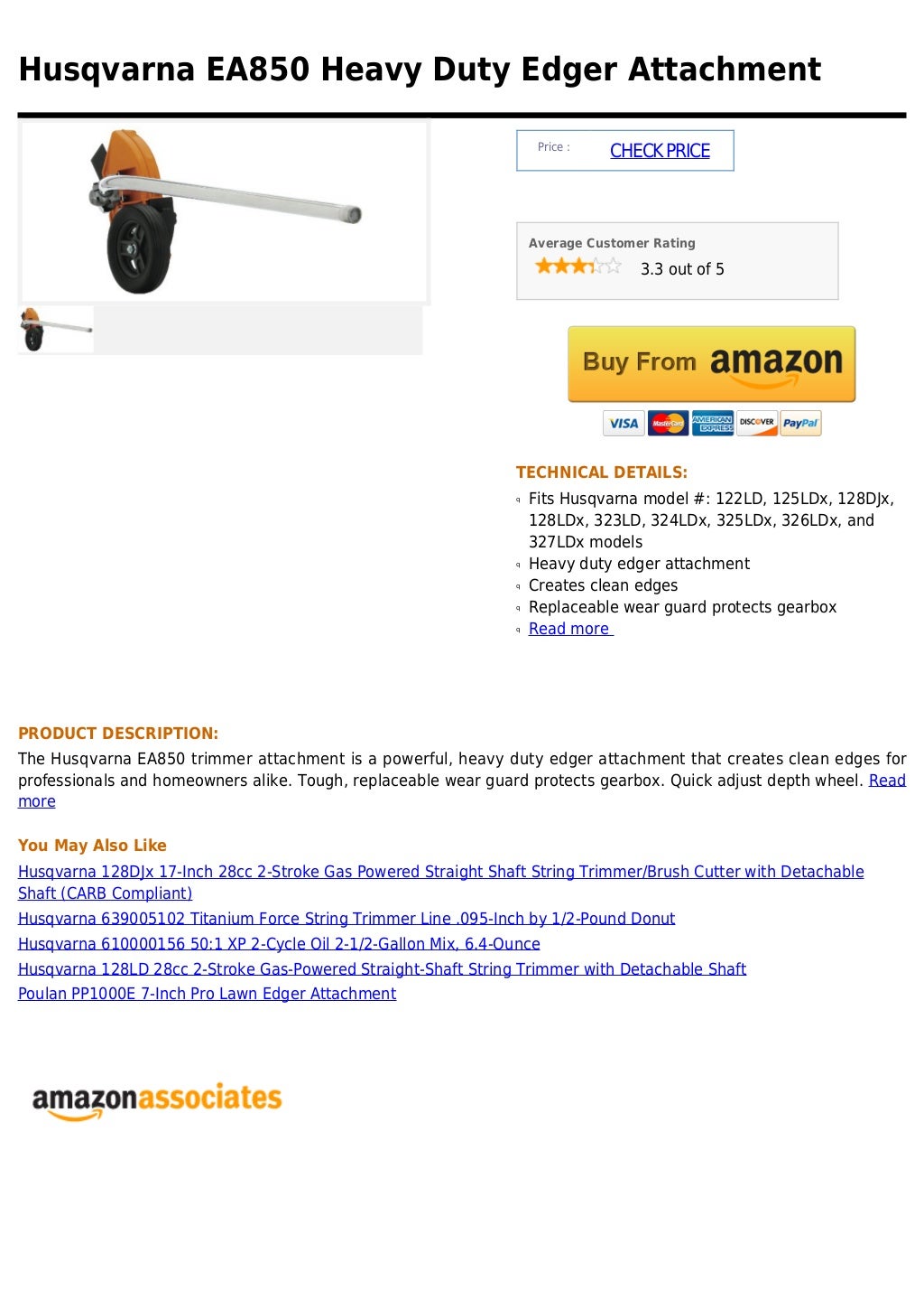 Husqvarna ea850 heavy duty edger attachment