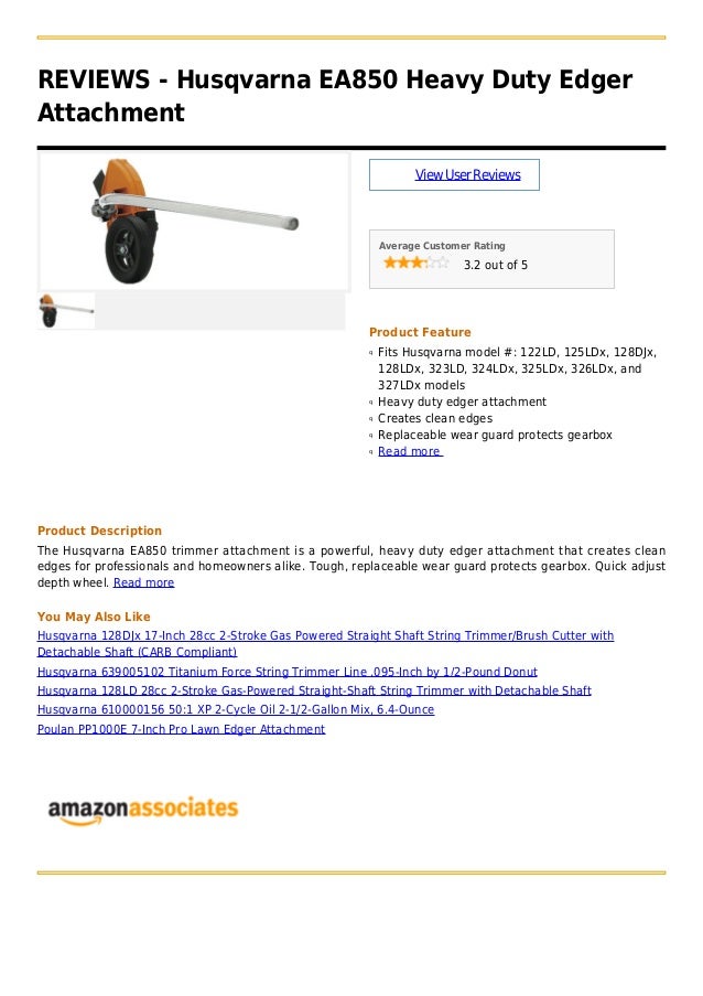 Husqvarna ea850 heavy duty edger attachment