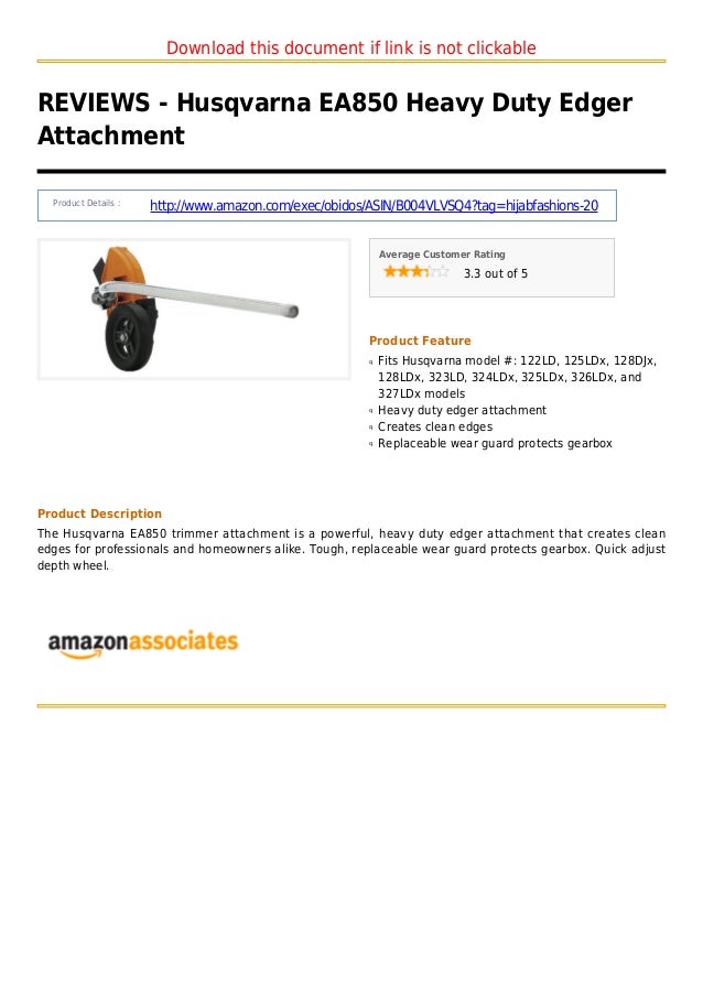 Husqvarna ea850 heavy duty edger attachment