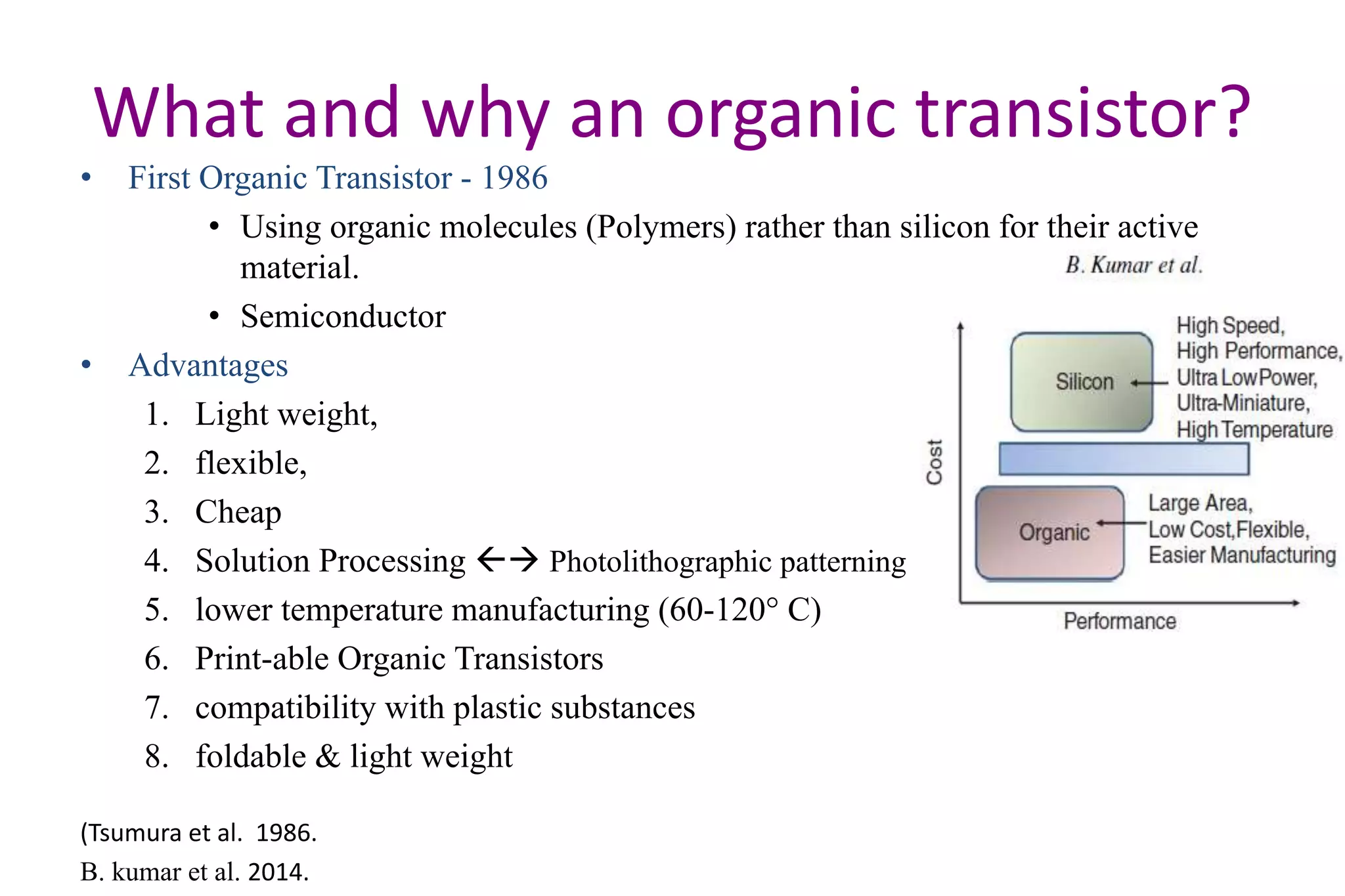 Organic Thin film transistors | PPTX