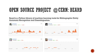 Beard is a Python library of machine learning tools for Bibliographic Entity
Automatic Recognition and Disambiguation.
 