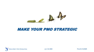 HIGH-IMPACT PMO CONSULTING
MAKE YOUR PMO STRATEGIC
JULY 24, 2020 PHILIPPE HUSSER
 