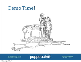 puppetconf.com #puppetconf
Demo Time!
Friday, August 23, 13
 