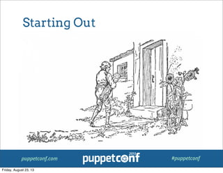 puppetconf.com #puppetconf
Starting Out
Friday, August 23, 13
 