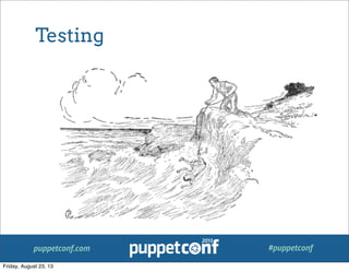 puppetconf.com #puppetconf
Testing
Friday, August 23, 13
 