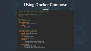 25
Using Docker Compose
 