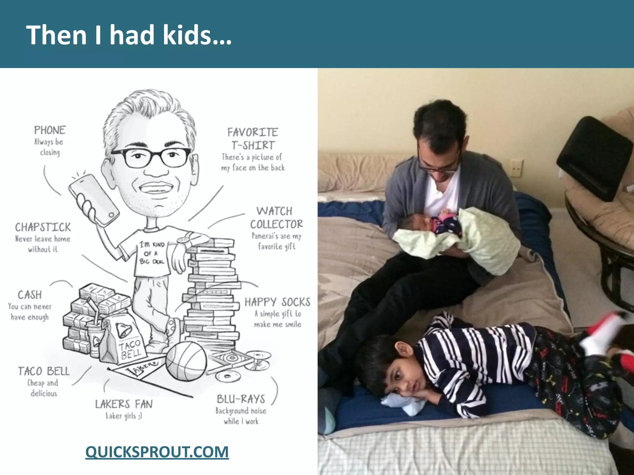 Then	
  I	
  had	
  kids…
QUICKSPROUT.COM
 