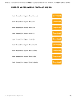 Hustler mowers wiring diagrams manual | PDF
