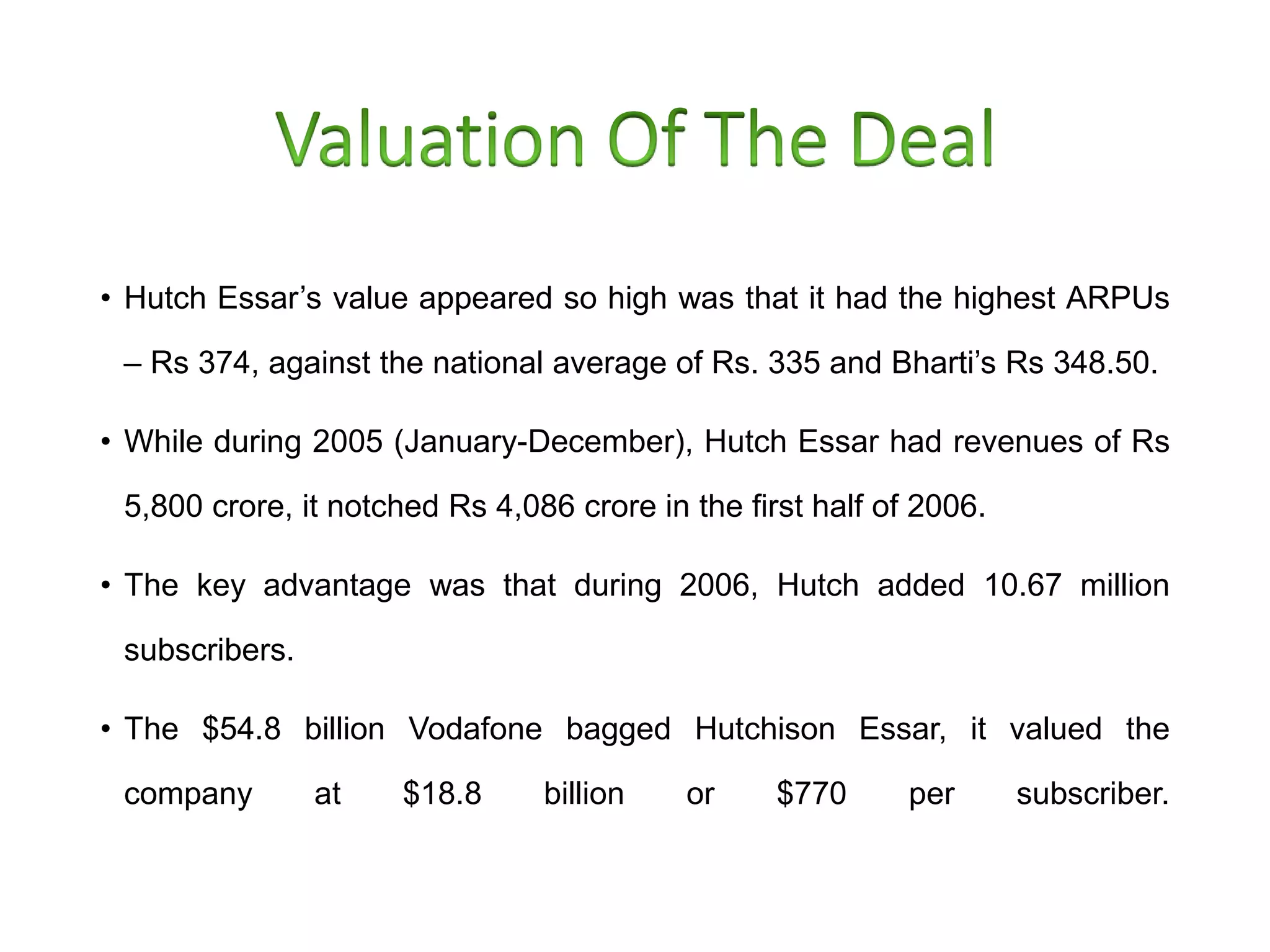 Hutch Vodafone Case Study Pptx