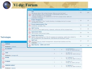 Ví dụ: Forum 