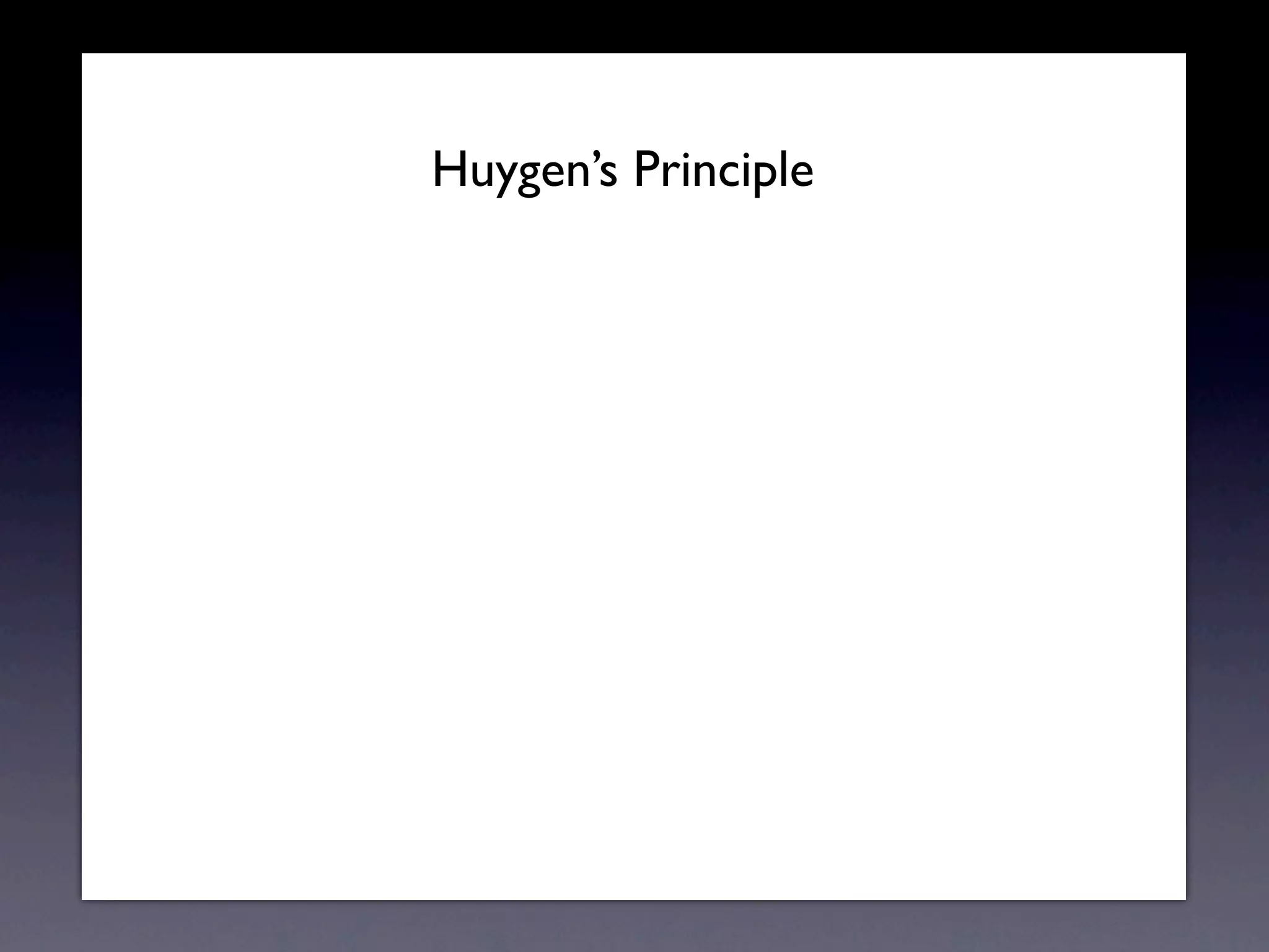 Huygens Principle