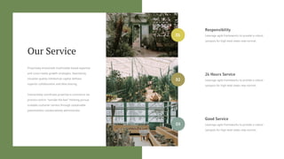 Our Service
Proactively envisioned multimedia based expertise
and cross-media growth strategies. Seamlessly
visualize quality intellectual capital without
superior collaboration and idea-sharing.
Interactively coordinate proactive e-commerce via
process-centric "outside the box" thinking pursue
scalable customer service through sustainable
potentialities collaboratively administrate..
Responsibility
Leverage agile frameworks to provide a robust
synopsis for high level views new normal.
Good Service
Leverage agile frameworks to provide a robust
synopsis for high level views new normal.
24 Hours Service
Leverage agile frameworks to provide a robust
synopsis for high level views new normal.
01
03
02
 