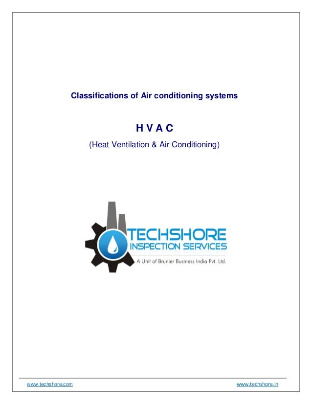 HVAC classification of air conditioning system (Techshore)