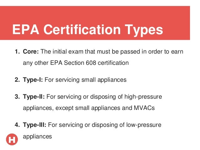 What is EPA universal certification?