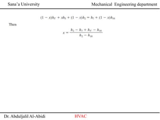 Sana’a University
Dr. Abduljalil Al-Abidi HVAC
Mechanical Engineering department
 